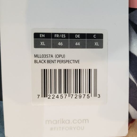 Marika Performance Legging Women XL Jordan Black White Geometric Workout Pants - Picture 10 of 12